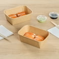 thumbnail image 4 of Matsuri Vision 26 oz Rectangle Kraft Paper Sushi Container - 6 1/2" x 4 3/4" x 2 1/4" - 100 count box, 4 of 11