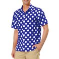 thumbnail image 4 of Lars Amadeus Men's Summer Polka Dots Shirt Button Down Short Sleeves Pattern Shirts XL Dark Blue, 4 of 6