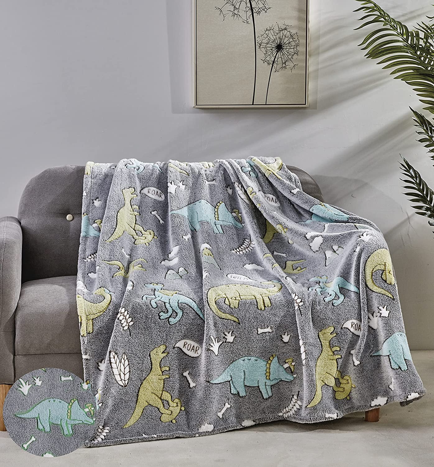 "Manta de lanzamiento impresa que brilla en la oscuridad suave decoración de felpa difusa para niños adolescentes 50""x60""" - Imagen 10 de 24