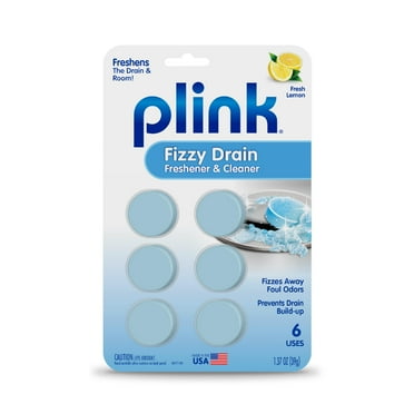 Plink Fizzy Drain Freshener & Cleaner, Lemon Scent, 6 Tabs