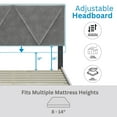 thumbnail image 6 of Boyd Sleep Vector Gray Velvet Queen Size Upholstered Platform Bed Frame with Adjustable Headboard, 6 of 8