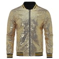 thumbnail image 1 of Allthemen Mens Sequins Casual Zipper Party Bomber Jacket, 1 of 4