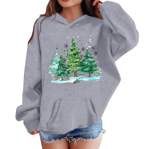 Sudadera con capucha para niñas y niños, sudadera de manga larga con cuello redondo y estampado de moda, jersey con bolsillo, sudadera de poliéster para niñas