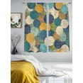 thumbnail image 3 of Teal Yellow Circle Sheer Curtains 63 Inch Length 2 Panels Set, Geometric Abstract Art Voile Window Treatment Rod Pocket Curtains Sheers Drapes for Bedroom/Living Room/Kitchen 52x"63"x2, 3 of 7