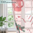 thumbnail image 4 of Yayeee Window Curtains Light Filtering 63"x42" Grommet Panel Pair Home Living Room Decor, Pink Christmas Cups, 4 of 7