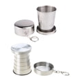 thumbnail image 3 of Travel Cups Stainless Steel Folding Cup with Lid Expandable Portable Reusable Mug for Survival Hiking, 3 of 6