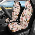 thumbnail image 2 of Yuyamidu Chicken Car Seat Cover Full Set for Front Seats Car Interior Accessories Set Pink Flowers Auto Interior Seat Covers Saddle Blanket, 2 of 7