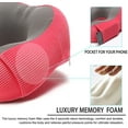 thumbnail image 4 of Memory Foam Neck Pillow with 360-Degree Head Support Lightweight Comfortable Travel Airplane Pillow with Storage Bag for Sleeping, Traveling,Car, Train, Bus and Home Use, 4 of 16