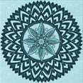 thumbnail image 1 of Ahgly Company Machine Washable Indoor Square Transitional Medium Teal Green Area Rugs, 4' Square, 1 of 7