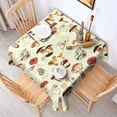 thumbnail image 2 of Brown Mushroom Sketch Beige Pattern Square Tablecloth,Waterproof Square Table Cover,Wipeable Spillproof Washable Table Cover for Home Kitchen Party Decor 52"x52"(132x132cm), 2 of 6