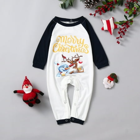

Parent-Child Baby Outfit Merry Christmas Letter Print O Neck Parent-Child Plaid Long-Sleeved Trousers Pajama Set