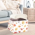 thumbnail image 3 of Yayeee Collapsible Cube Storage Bin with Lid Fabric Closet Decorative Basket with Handles, Watercolor Autumn Leaves, 3 of 7