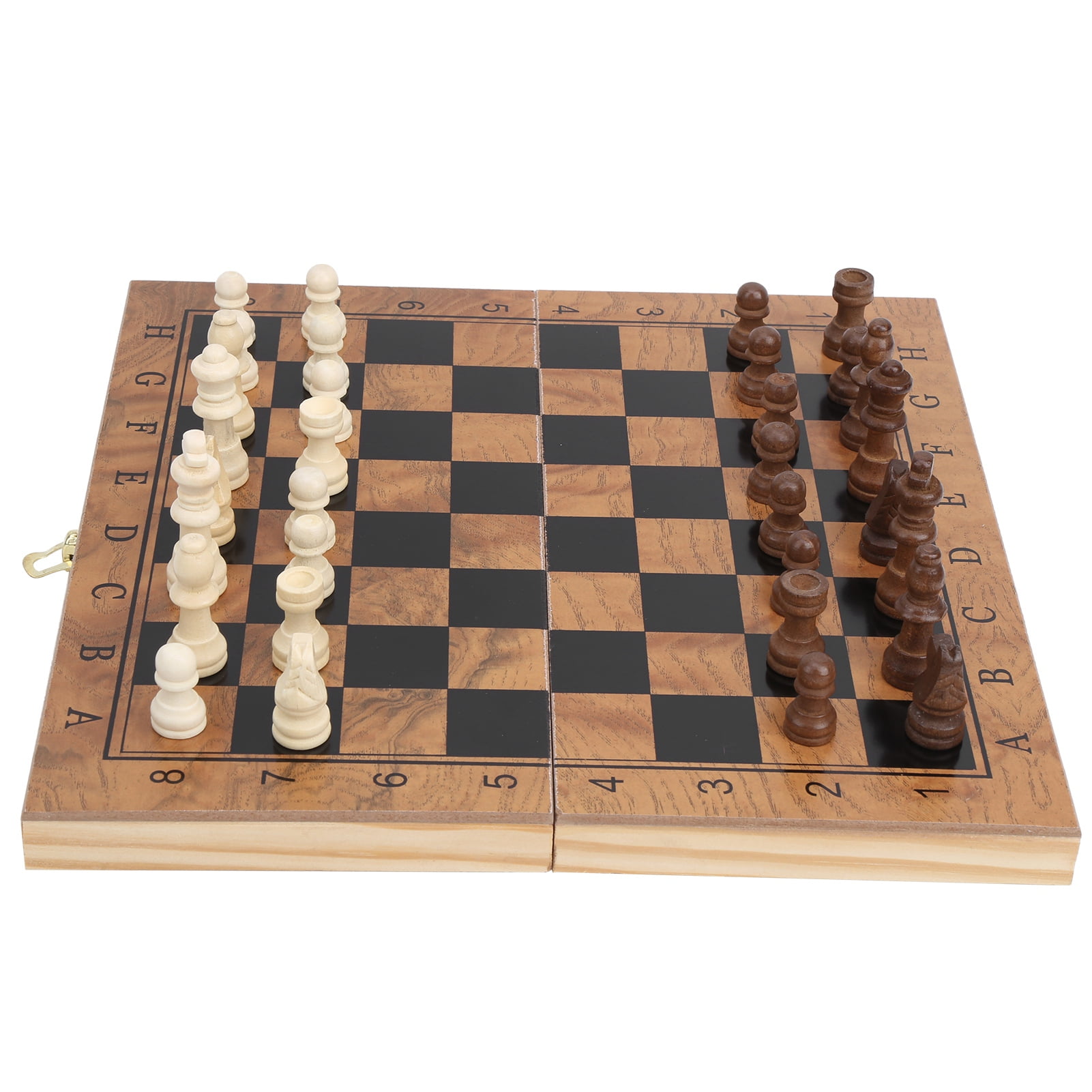YOUTHINK Folding Chess Board,Wooden Chess Set,3 In 1 Multi‑Functional Folding Wooden Chess