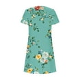 thumbnail image 3 of Women's Casual A-Line Dresses with Pockets Summer Floral Tshirt Dress Short Sleeve Mini Dress Flowy Sundresses, Limited Time Under 10 Dollars SA-455, 3 of 5