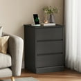 thumbnail image 6 of Black Nightstand,3 Drawers Nightstand with Charging Station, Bedside Table with Storage for Living Room Bedroom, 6 of 10