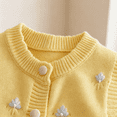 thumbnail image 6 of AUDeals Girls 3D Flower Embroidered Knit Sweater Vest - Round Neck Sleeveless Button Front Cardigan for Kids Casual Layering Wear, 6 of 6