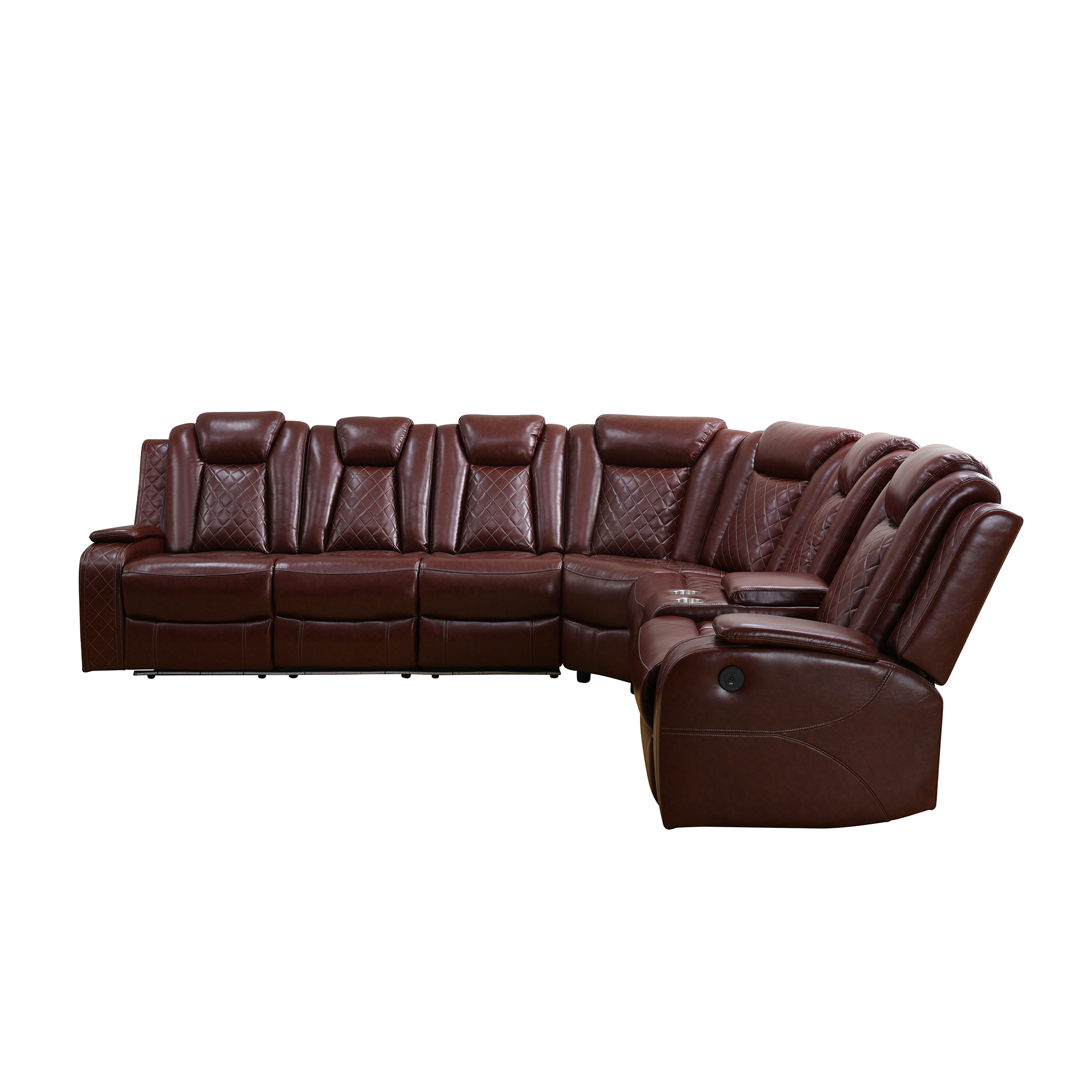 Gewnee Multi-Functional Electric Sofa,Adjustable Height with USB Charging Function,Storage Function,LED Ambient Light and Princess Seat.Brown Red