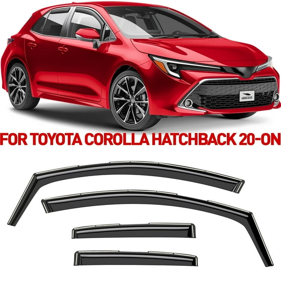 Voron Glass In-Channel Extra Durable Rain Guards for Toyota Corolla 2020-2026 Hatchback, Window Deflectors, Vent Window Visors, 4 Pieces - 200591