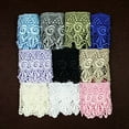 thumbnail image 2 of 3" Embroidered Venise Lace Trim Black White Green Gray Pink Ivory by Yard (Lt. Blue), 2 of 2