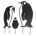 thumbnail image 4 of Estatua de estaca de familia de pingüinos, simulación de estaca de hierro hueca vívida, decoración para jardín, césped y patio., 4 of 14