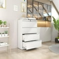 thumbnail image 6 of Metal Lateral File Cabinets with Lock,4 Drawer Filing Cabinets for Home Office,Storage Cabinets for Hanging Files Letter/Legal/F4/A4 (White), 6 of 6