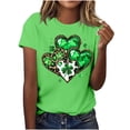 thumbnail image 1 of El Día de San Patricio Manga Corta Cuello Redondo Suéter Casual Top, Ligero 95% Poliéster 5% Blusa de Spandex para Vacaciones Y Uso Diario, Tops de Mujer Casual, 1 of 5