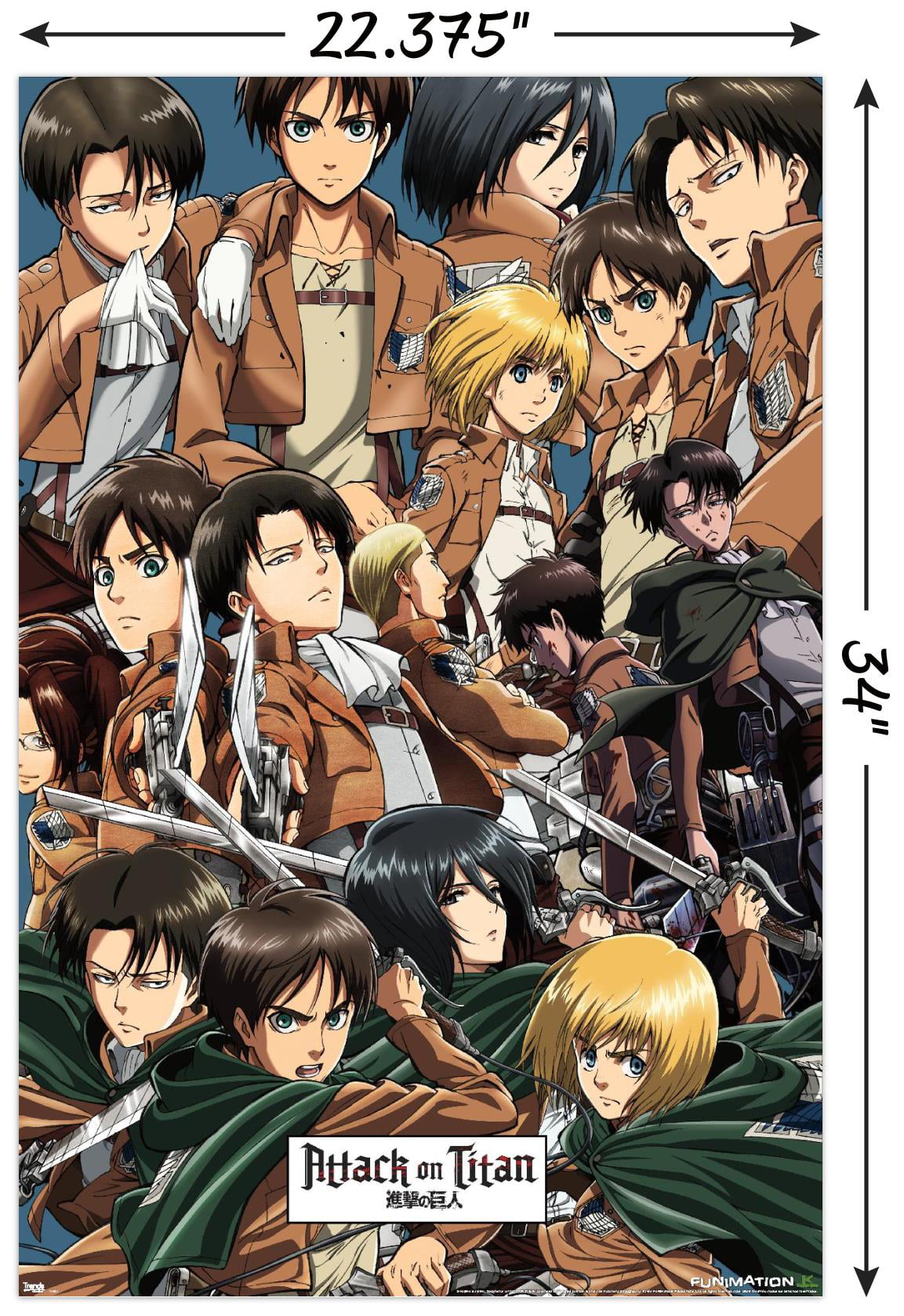 POSTER STOP ONLINE Attack on Titan Season 2 - TV Show Poster/Print  (Character Collage) (Size 24 x 36)
