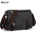 thumbnail image 2 of Maletines vintage para hombre, bolso de hombro, bolso cruzado de viaje, bolso de mensajero de lona informal, con retazos, multifunción, para portátil XA237ZC, 2 of 5