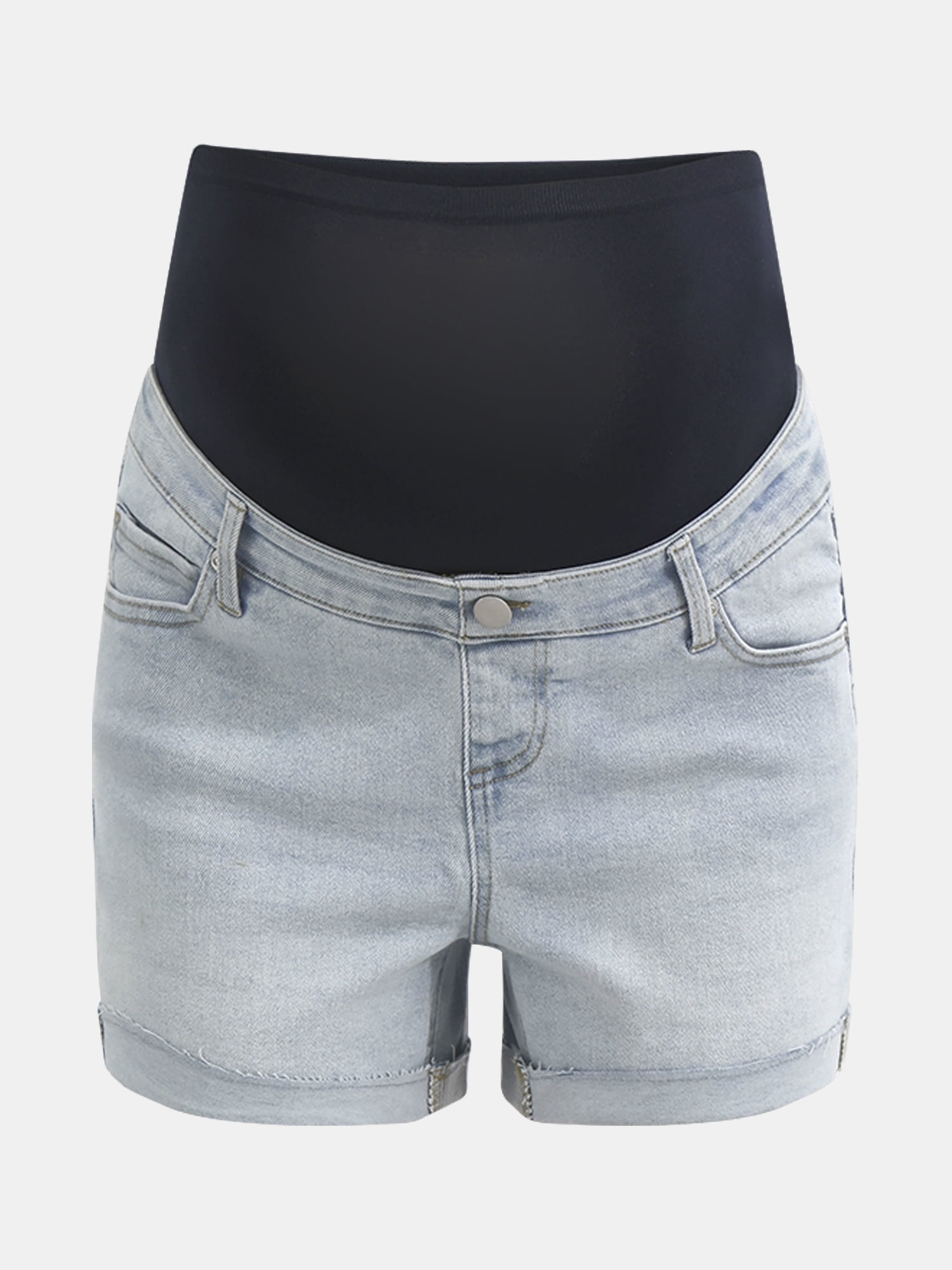 Time and Tru Women's Maternity Roll Cuff Shorts, Sizes S-XXL
