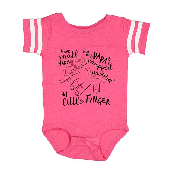 Inktastic I Have Small Hands, but My Papas Wrapped Around My Little Finger Boys or Girls Baby Bodysuit