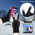 thumbnail image 3 of AWZXDE Fashion Touchscreen Gloves for Women - Warm Knit Mittens for Cold Weather Elastic Winter Handwear Black,One Size, 3 of 3