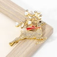 thumbnail image 5 of OUNONA 1Pc Retro Golden Brooch Elk Shape Christmas Corsage Alloy Party Decor, 5 of 8