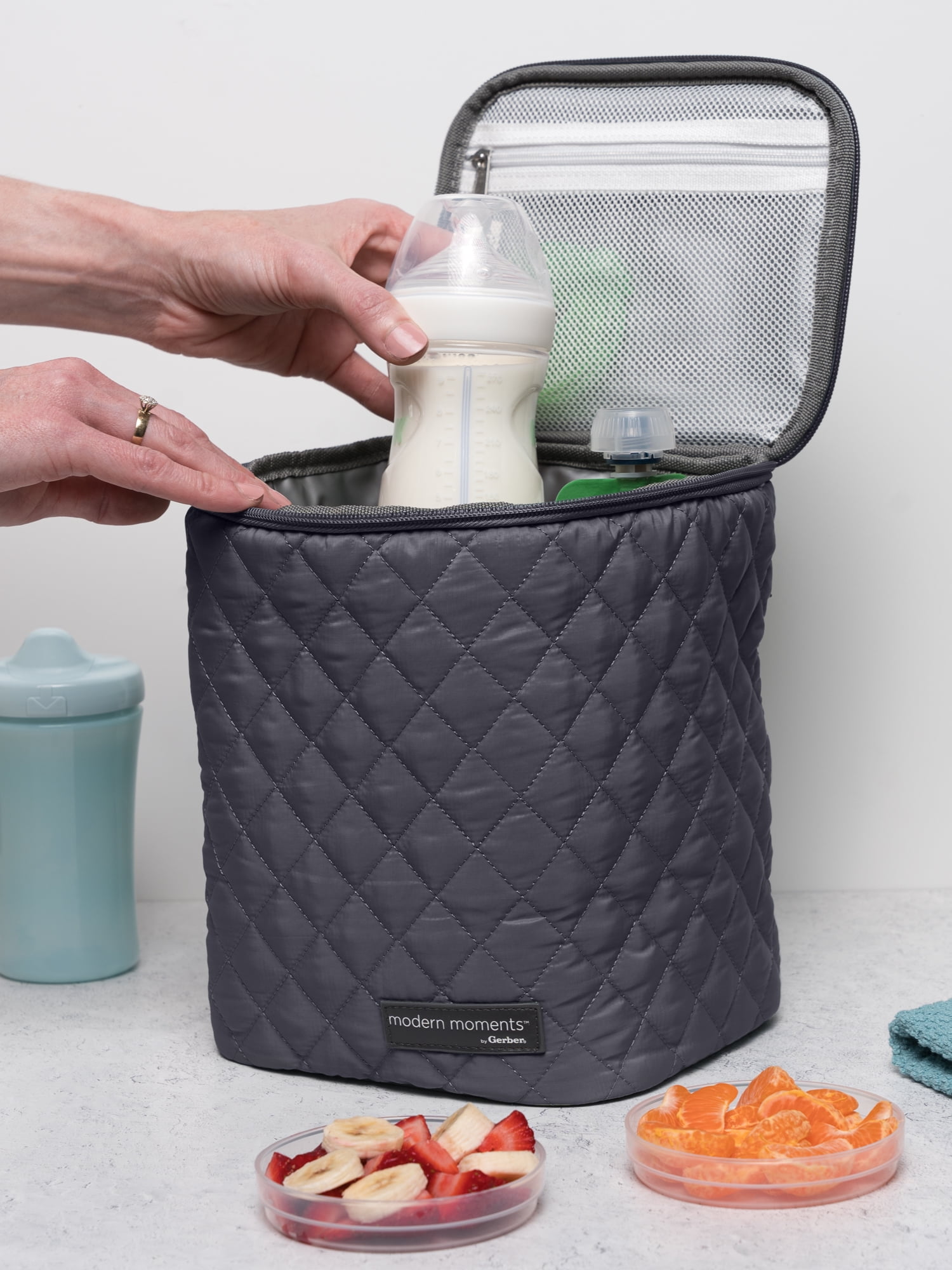 Modern Moments By Gerber Insulated Baby Bottle Bag, Black