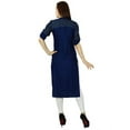 thumbnail image 2 of Bimba Kurta Kurti Personnalisée pour Femmes avec Poches Tunique Décontractée Blouse Indienne Manches 3/4, 2 of 3