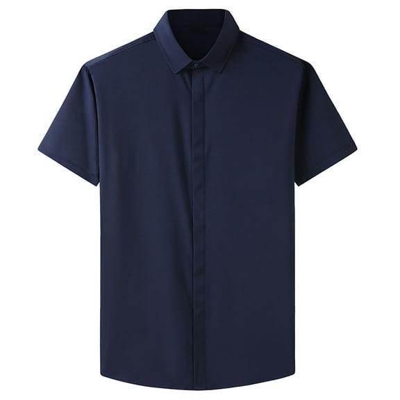 Men's Short Sleeve Shirt Plus Size Business Casual Shirts
