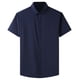 thumbnail image 2 of Camisetas Elvqul de Hombre Azul Oscuro Manga Corta Mayor Abotonada Solapa sin Estampado, 2 of 9