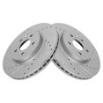 thumbnail image 2 of TRQ Front Performance Brake Rotors Set Premium G-Coated Cross Drilled & Slotted Fits Select 2013-2022 Buick Encore 2013-2014 Chevrolet Sonic 2015-2022 Trax, 2 of 6