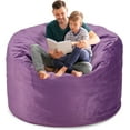 thumbnail image 3 of 3FT Bean Bag Chair Bean Bag Chairs for Adults Bean Bag with Filler Big Beanbag Chair for Gaming Large Memory Foam Bean Bags with Dutch Velet Cover for Living Room Bedroom, (36×36×24")-Purple, 3 of 14