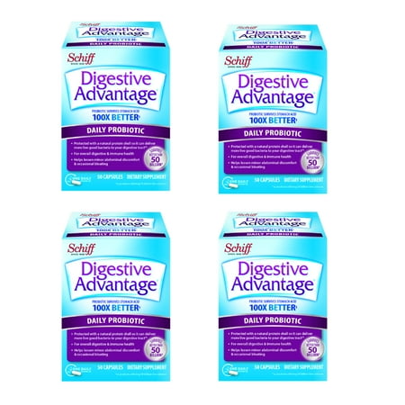 Digestive Advantage Daily Probiotic, 50 Capsules (Pack of 4)