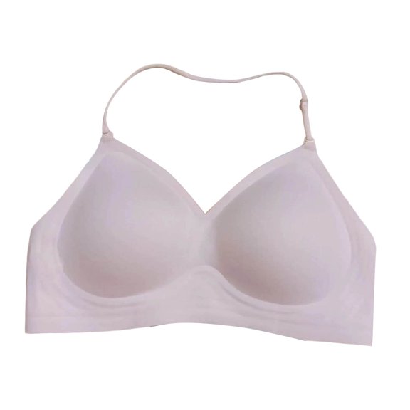 hotojiny Halter Bras for Women Removable Spaghetti Strap Bra Wireless Full Coverage Bralette Summer Comfortable Everyday Bras