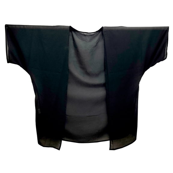 HAPPY BAY Women's Kimono Loose Summer Duster Outwear Open Front Dress Beachwear Plain Cover Up Holiday Cardigans for Women M Solid, Black