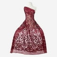 thumbnail image 2 of Zelouf Coco Sequence Embroidery  , Sewing, DIY, Crafts Fabric by the Yard, Majestic Wine, 5 Yard, 2 of 2