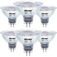 thumbnail image 1 of shiyou-MR16 LED Bulb Dimmable, 6000K Daylight White, 6W LED 60W Halogen Replacement, Bi-Pin GU5.3 Base Spotlight Bulb, 650LM, 12V Low Voltage Lamp for Landscape, Recessed, Track Lighting, Pack of 6, 1 of 4