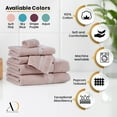 thumbnail image 4 of Ample Decor 100% Cotton 6 Pcs Bath Towel Set, Luxury Bath Towels for Bathroom - 2 Bath Towels, 2 Hand Towels, 2 Washcloths - Soft Pink, 4 of 9