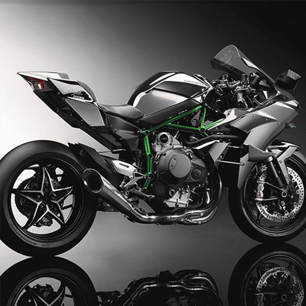 1:12 H2 R Moto Moulé Sous Pression en Alliage Modèle Jouet Noir H2R Moto DéTachable Collection Noir on