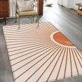 thumbnail image 2 of Sunlight Lines Area Rugs 2.7'x5', Washable Small Throw Rugs for Kitchen Bedroom, Orange Sunset Abstract Striped Art Indoor Outdoor Rug Non-Slip Low Pile Carpet Runner Reversible Floor Mats, 2 of 8