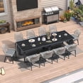 thumbnail image 2 of PURPLE LEAF 11 Pieces Modern Patio Dining Set, Rectangular Aluminum Outdoor Table and 10 All-Weather PE Rattan Chairs Set for Kitchen Porch and Garden, Dark Grey, 2 of 9