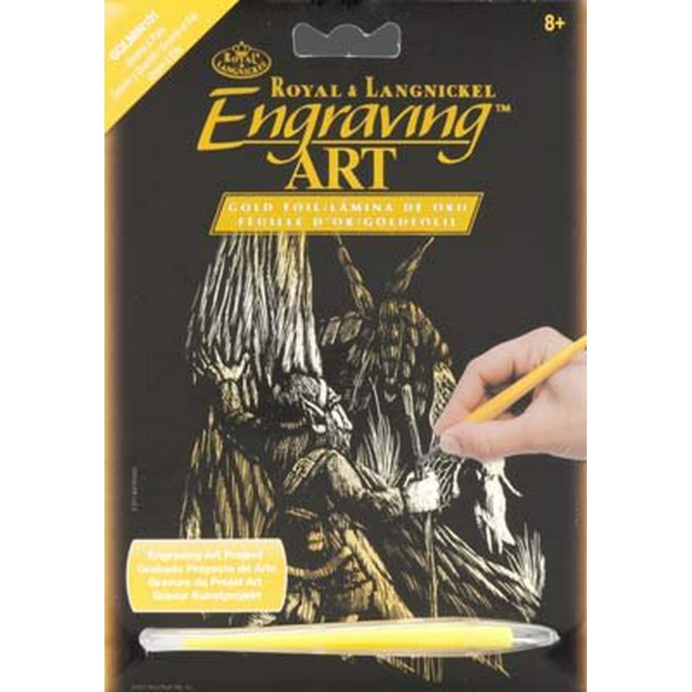 Royal & Langnickel Engraving Art Foil 5"x7" Gold Gnome & Fairy Art Kit