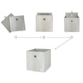 thumbnail image 4 of Mainstays Collapsible Fabric Cube Storage Bins, Gray Wood, 4 Pack, 10.5 in x 10.5 in x 10.75 in, 4 of 9