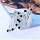 thumbnail image 3 of Fashion Exaggerated Personality Openwork Feathers and Diamonds Ladies Men's Gold and Silver Metal Bracelet (Silver) silver -, 3 of 4
